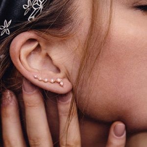 Diamond Crawler Earring Set- Rose Gold